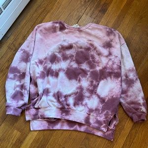 Distressed Pink Tie Dye Sweatshirt